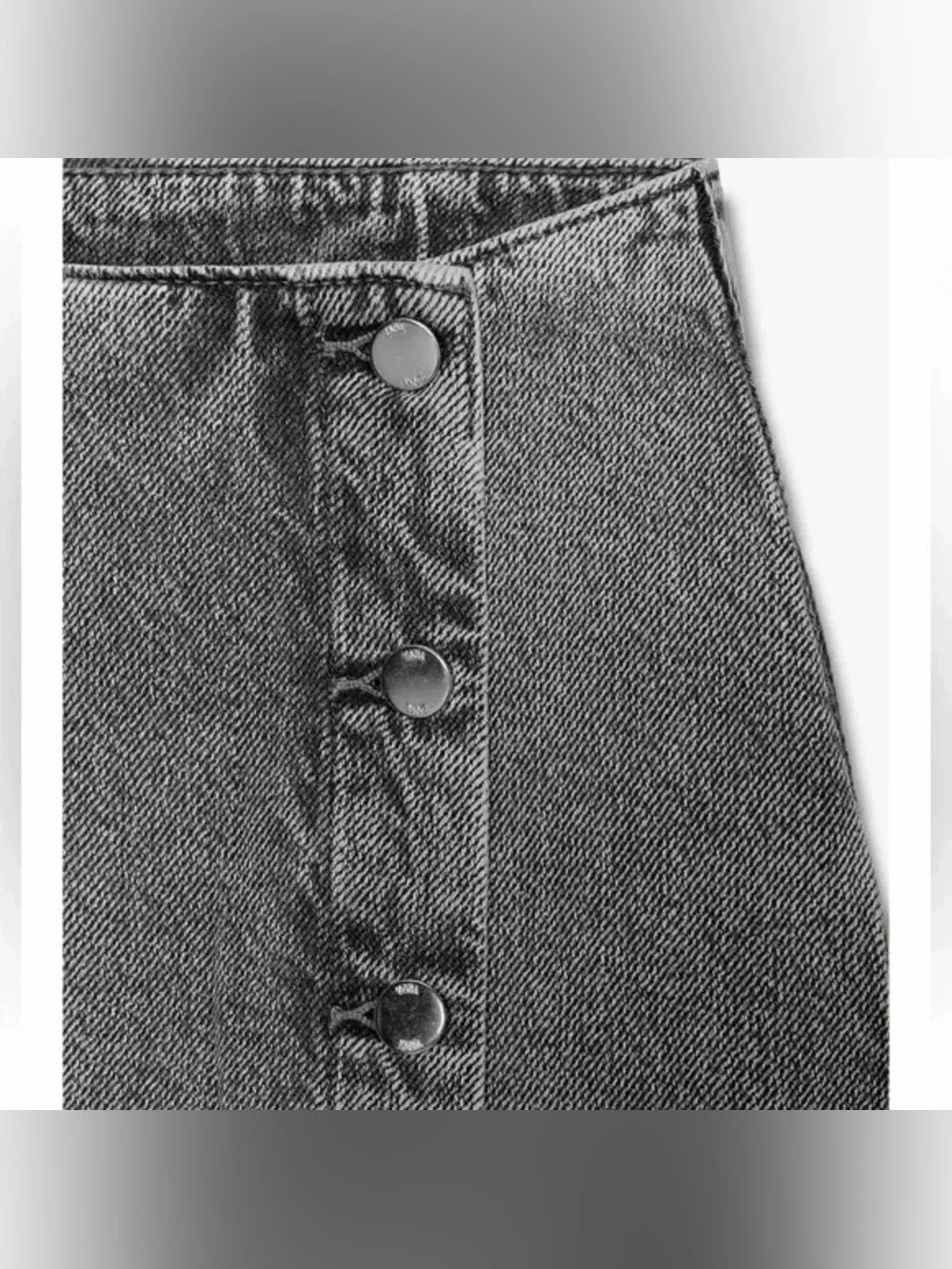 ⭐ ZARA Denim Crossover Midi Skirt in Dark Gray Z1975 XS - Picture 6 of 16